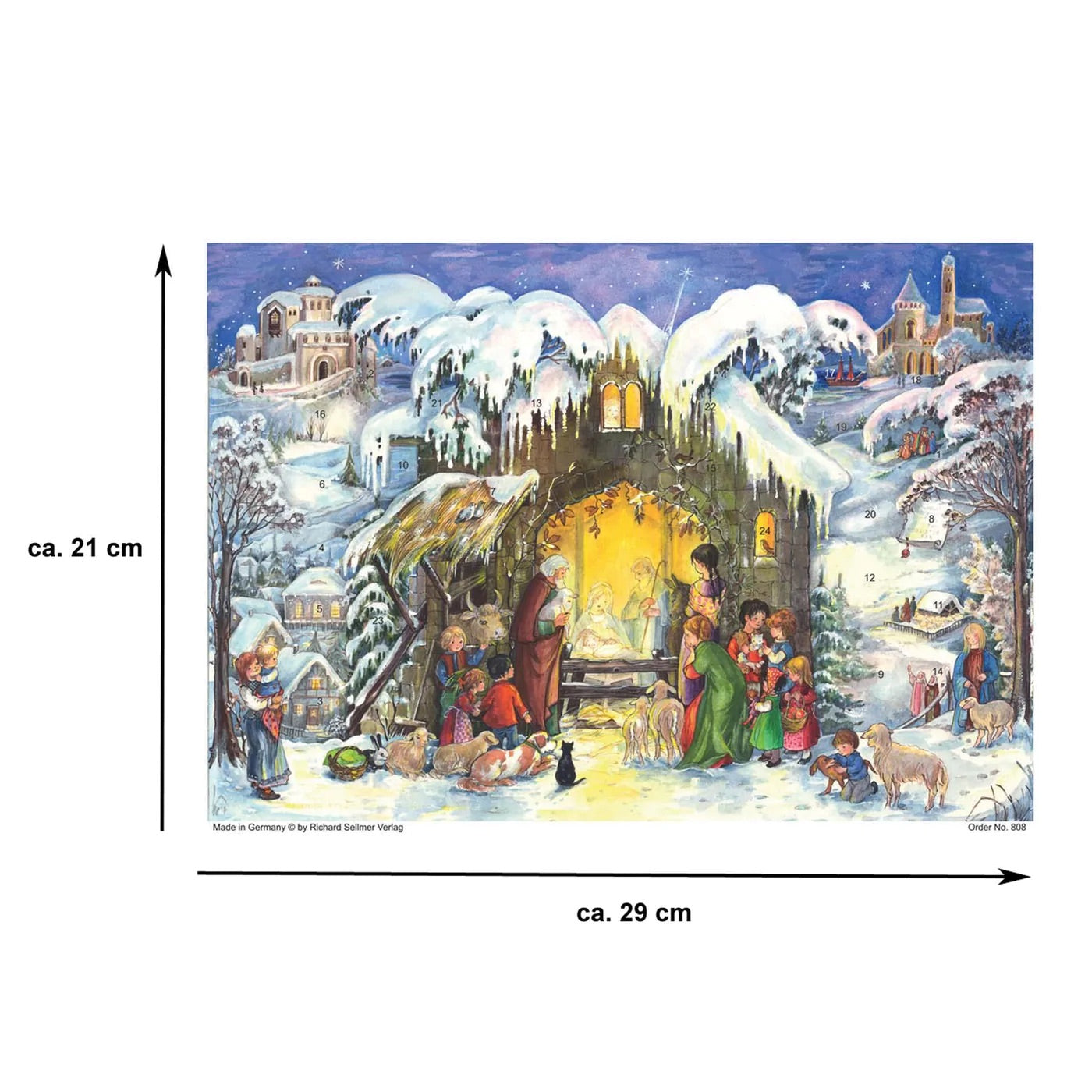 A4 Nativity Advent Calendar scale