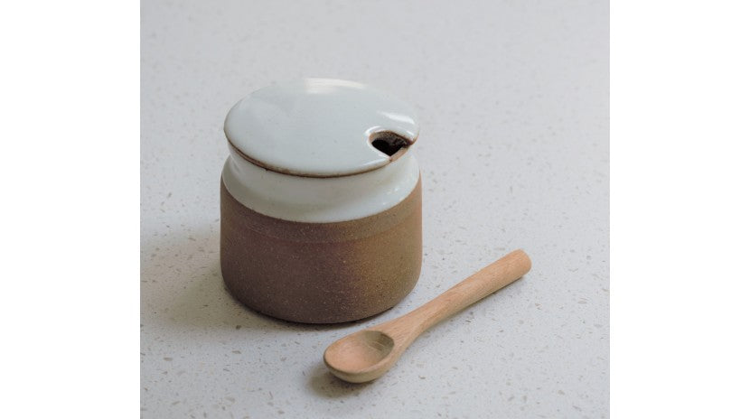 Stoneware Sugar Pot in Milk White