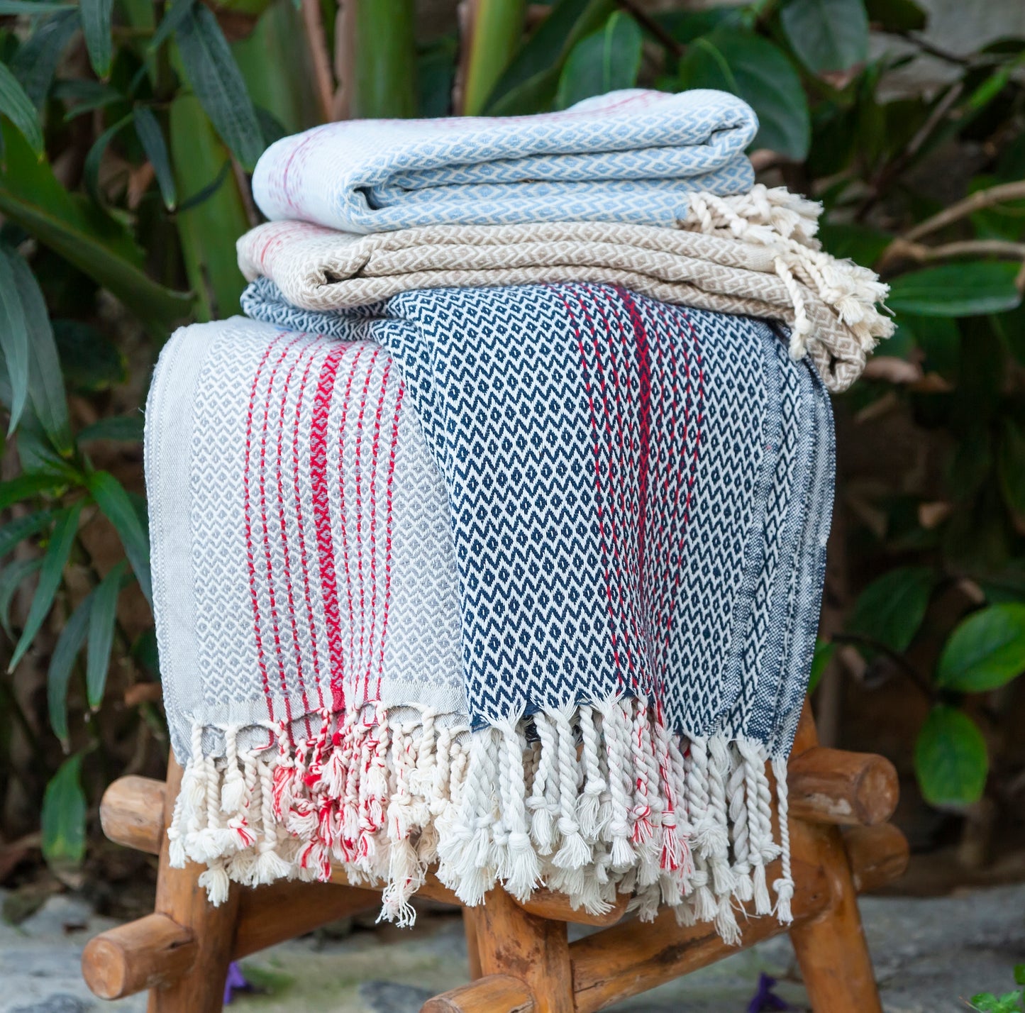 Hammam Towels with Red Stripes