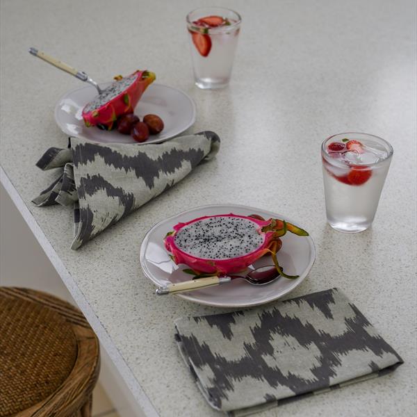 Lifestyle Ikat Cloth Napkins in grey