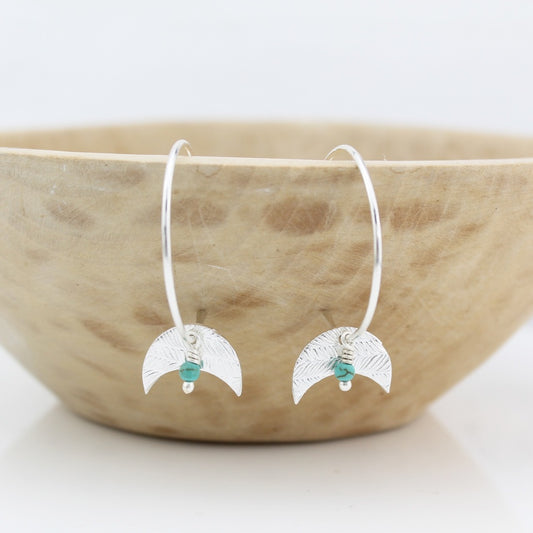 Silver Moon and Turquoise Hoops by Lucy Kemp