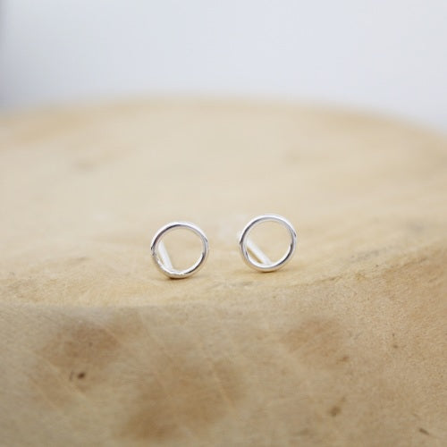 Sterling Silver Circle Geo Mini Studs by Lucy Kemp