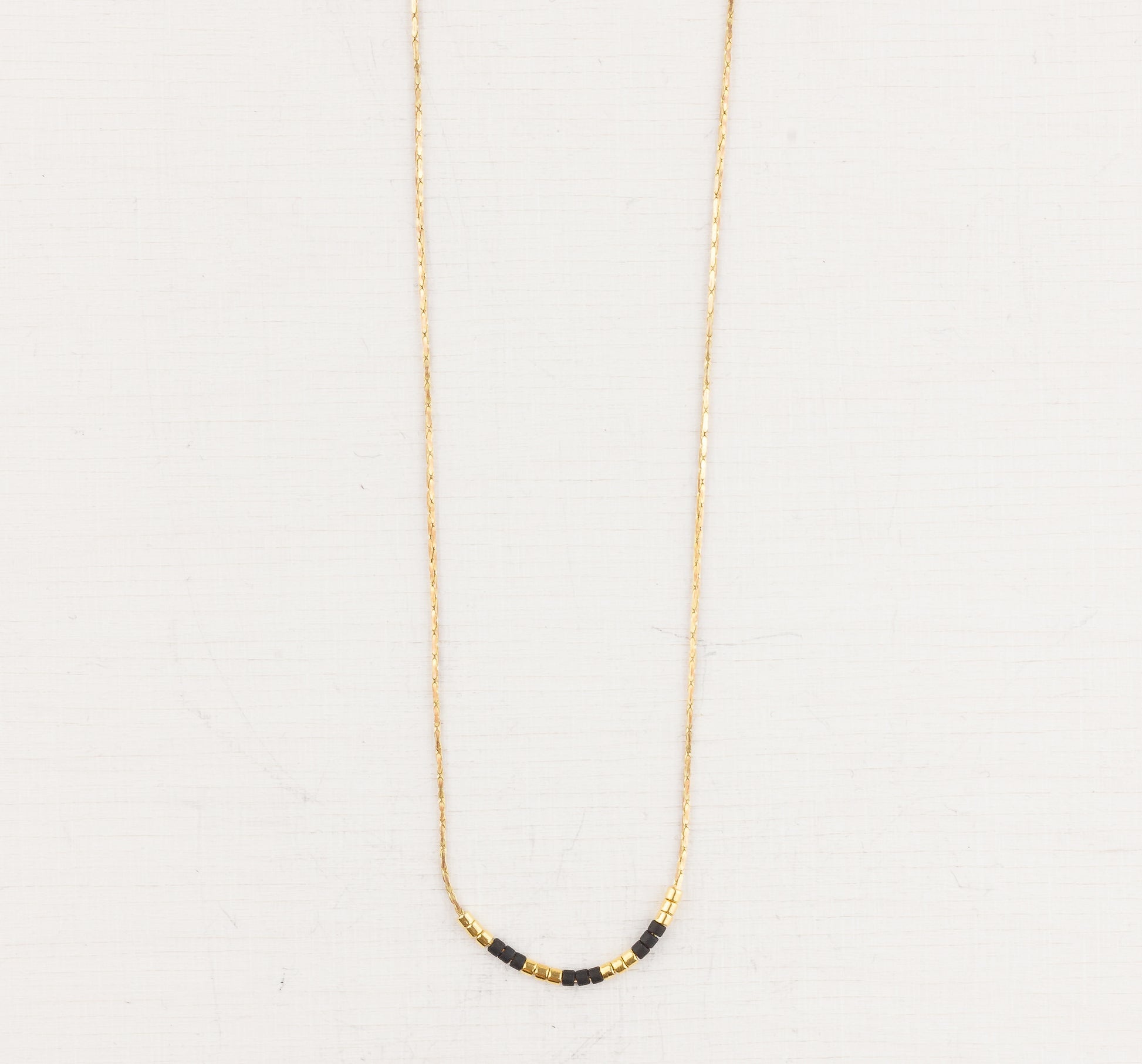 Miyuki black Bead 24k Gold-plated Short Necklace