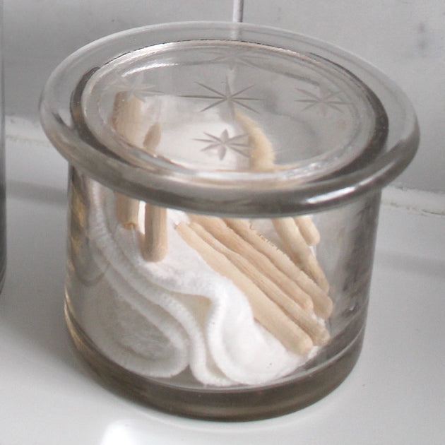 Small Glass Jar with Star Etched Lid